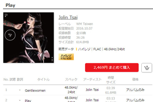 《Play／Jolin Tsai 蔡依林》专辑Hi-Res