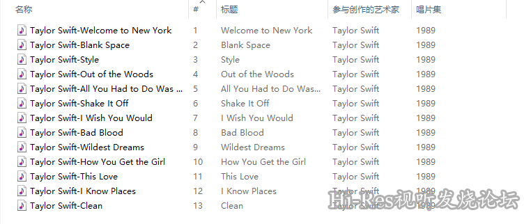 [Hi-Res]Taylor Swift - 1989 [FLAC 96.0kHz/24bit] 1012M