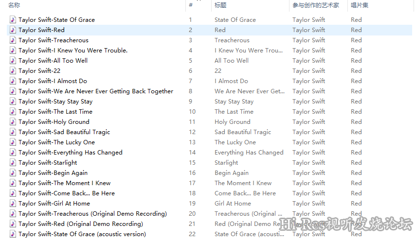 [非HR]Taylor Swift-Red 豪华版 [Flac 24bit 44khz] 586M