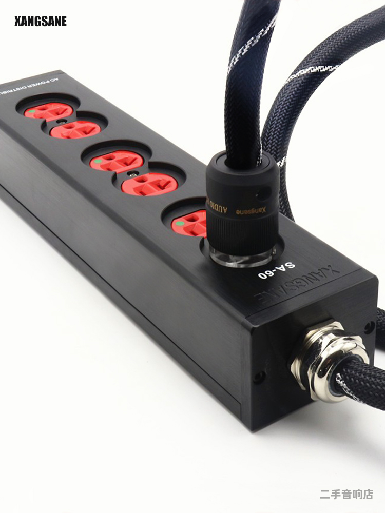 发烧音响厚铝合金排插座入线式美式4位和6位带1.5米电源线